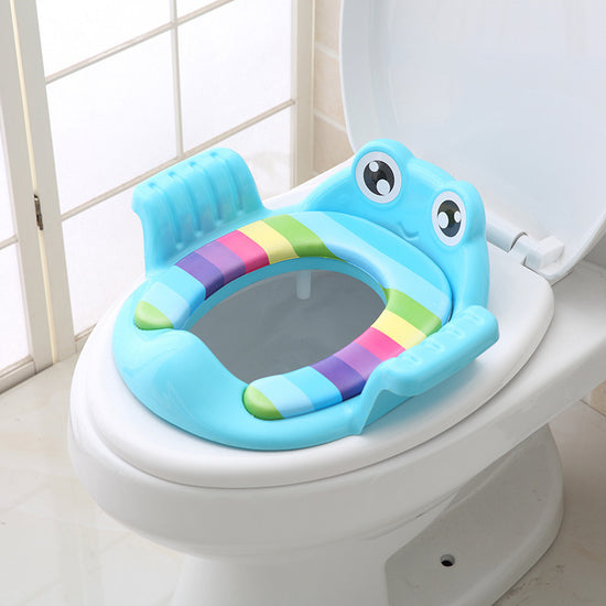 Baby Children Toilet Seat Toilet with colorful frog design for toddlers comfort and safety.