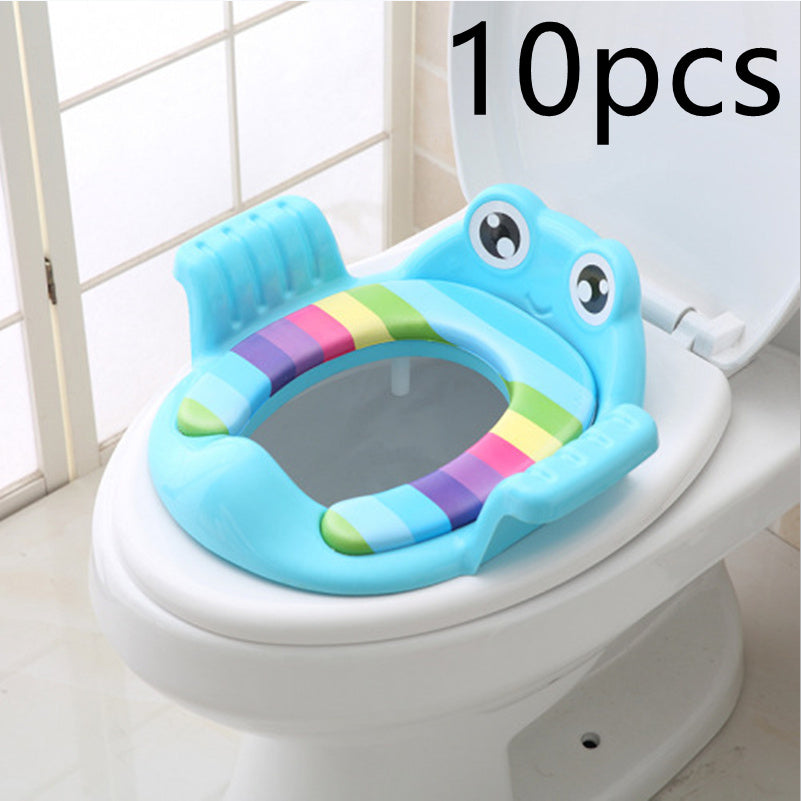 Baby Children Toilet Seat Toilet in frog design, bright colors, comfortable and safe for kids, 10 pieces included.