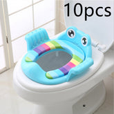 Baby Children Toilet Seat Toilet in frog design, bright colors, comfortable and safe for kids, 10 pieces included.